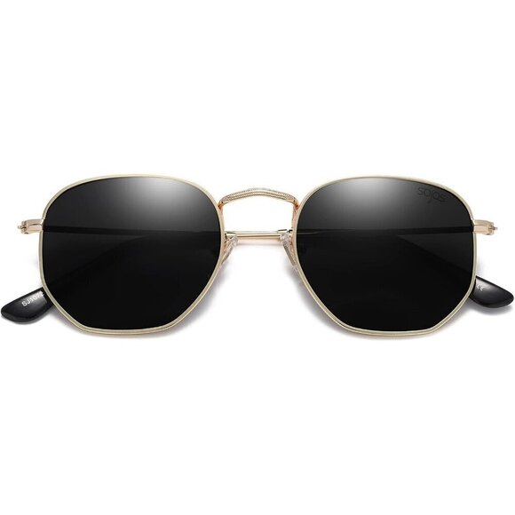 Sojos Sunglasses Women Black Polarized Small Hexagonal Polygon Shades Sunglasses main image 5
